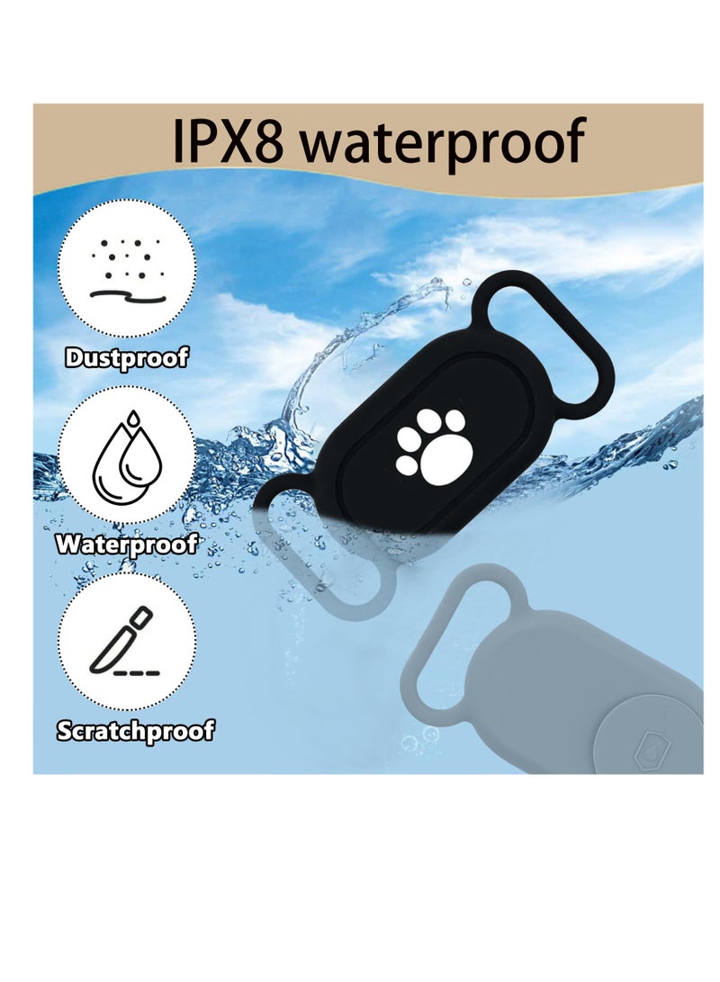 Protective Cover for Samsung Smart Tag 2, Waterproof Anti-Loss Dog Collar Holder, 2 Pieces, Black & Grey - Image 4