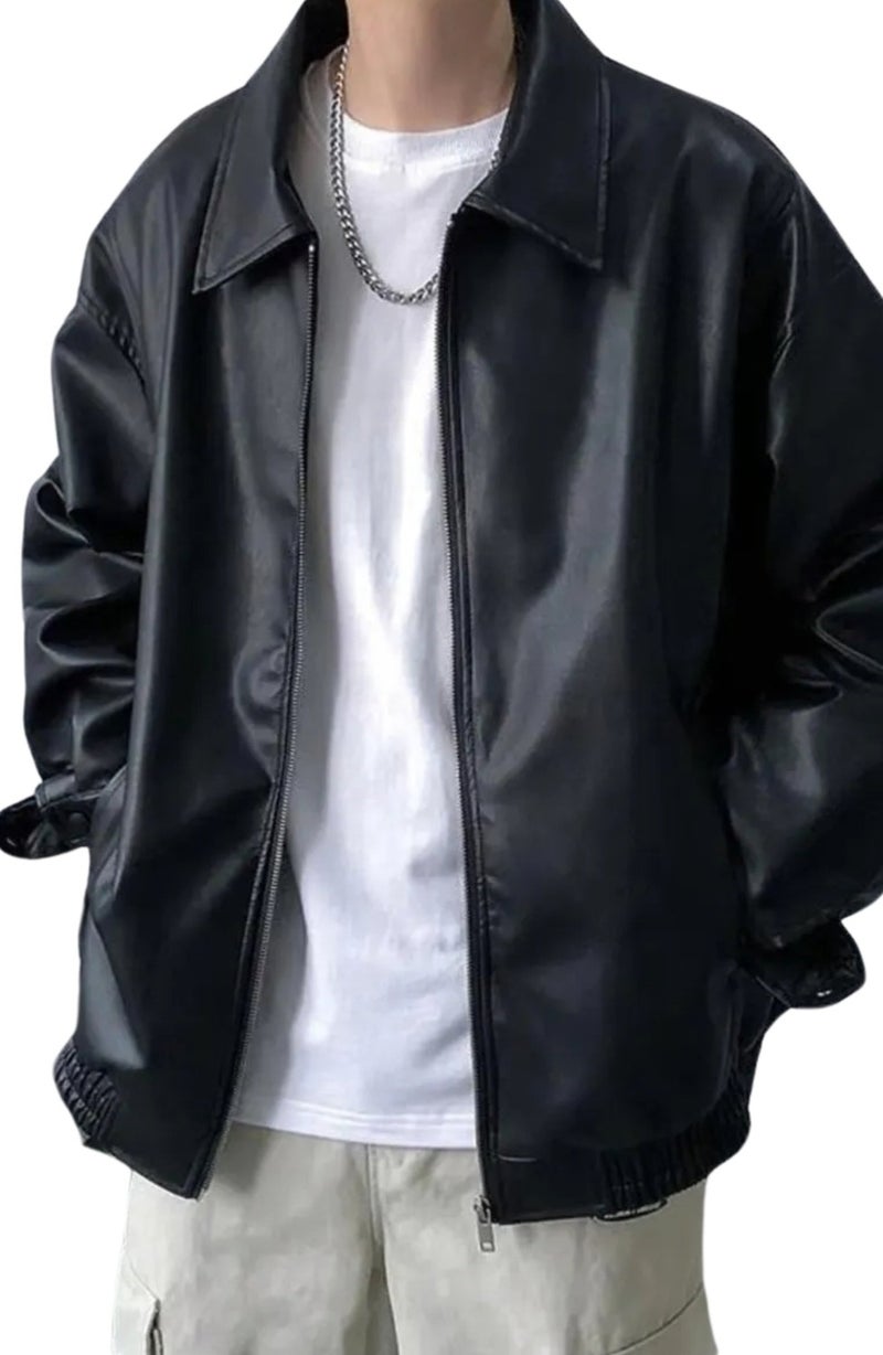 Fuddy Moda Oversize Billie Eilish Printed Streetwear Black Lined Leather Jacket, Hit Me Hard And Soft Leather Jacket - Image 2
