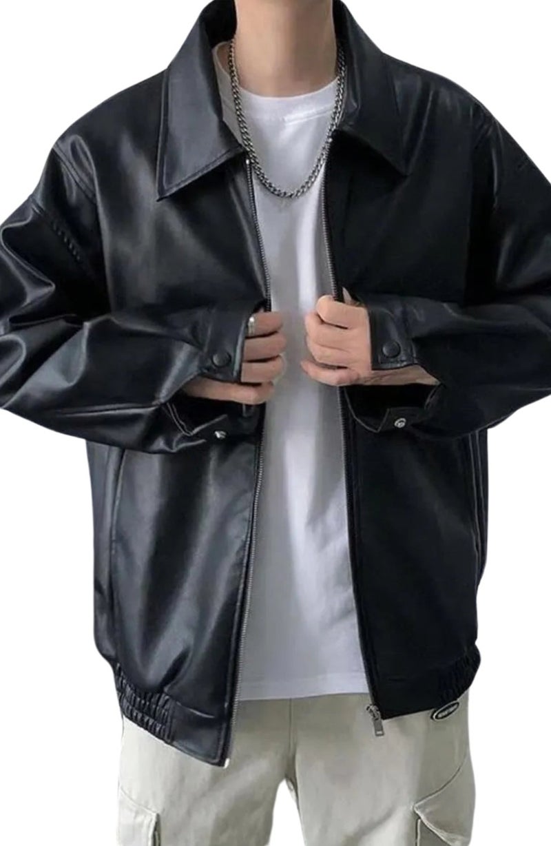 Fuddy Moda Oversize Billie Eilish Printed Streetwear Black Lined Leather Jacket, Hit Me Hard And Soft Leather Jacket - Image 3