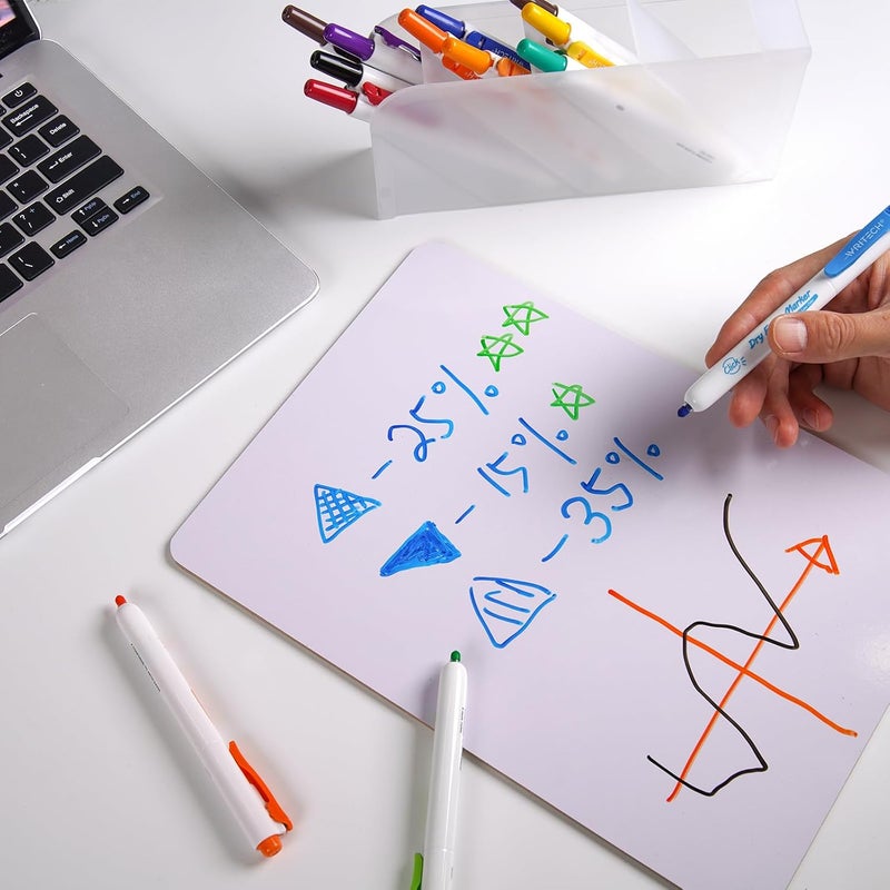 WRITECH Retractable Dry Erase Markers 12Col:Fine Tip Assorted Colors Set Thin Point Whiteboard Marker,Highly-Visible And Low-Odor 12 Assorted Vibrant Inks Are 100%Non-Toxic And Safe For Kids Or Adults - Image 4