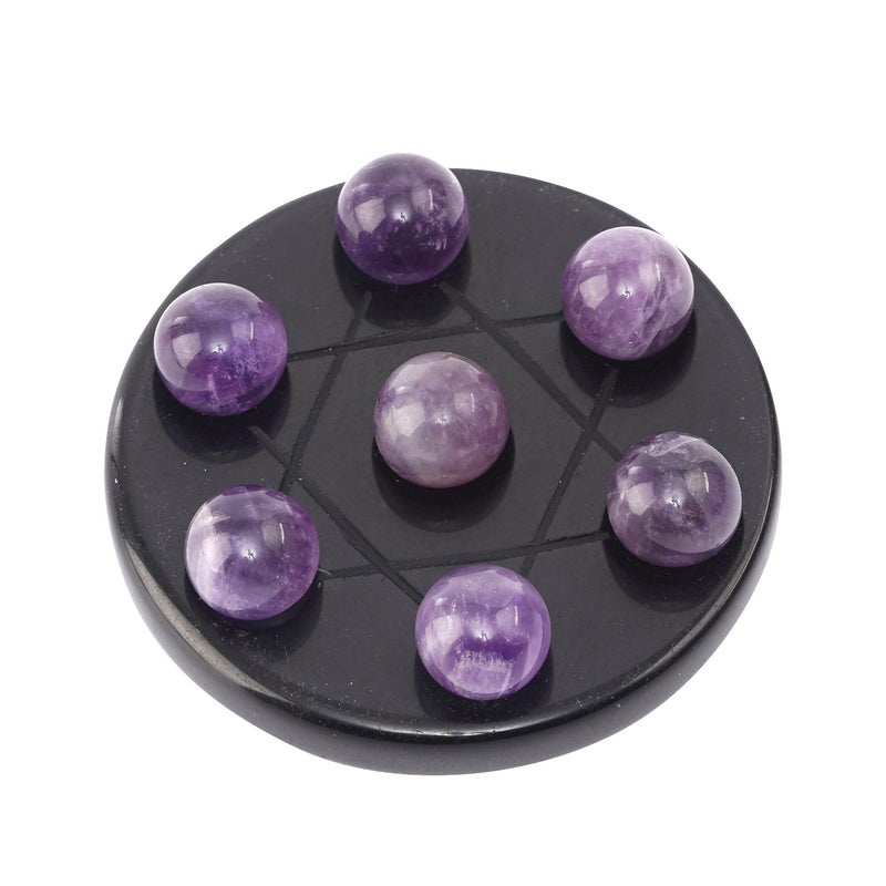 Natural Crystal Gem Mini Seven Star Array Seven Star Disc Round Bead Ornaments Seven Mans Star Feng Shui Home Jewelry Ornaments - Image 1
