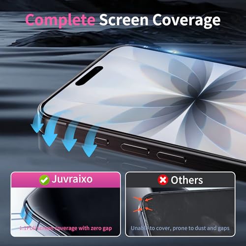 Juvraixo for iPhone 17 Pro Max Privacy Screen Protector 6.9 inch Gradient Colorful 17 ProMax Tempered Glass 28° Anti-Spy Private Anti Blue Light Full Coverage HD Easy Install Frame 2 Pack - Image 4