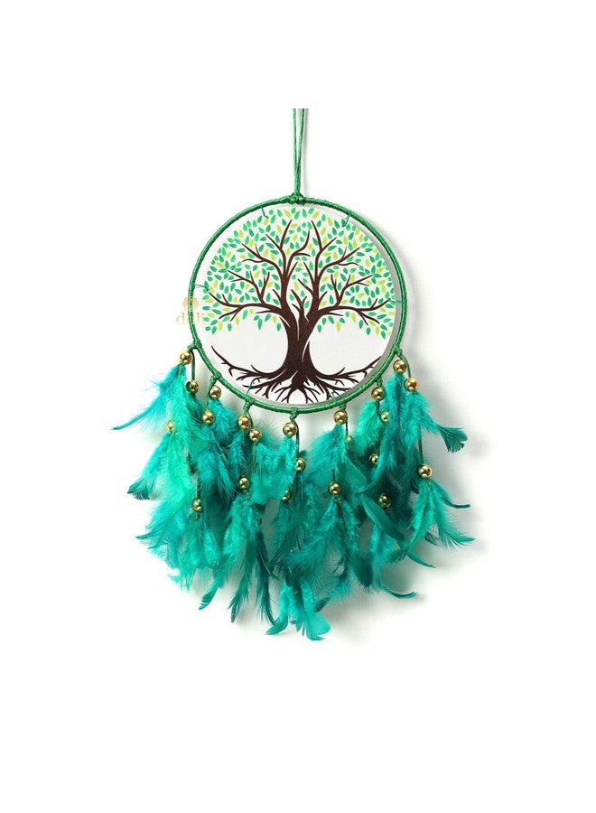 DULI Dream Catcher Handmade Tree of Life Canvas Dreamcatcher for Bedrooms Office Balcony Outdoors Garden Car Hanging, 49cm, Dreamkacher (CanvasTreeofLifeMediumDC- Green) - Image 1