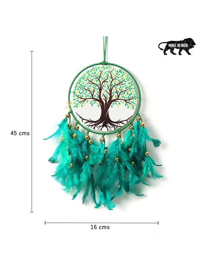DULI Dream Catcher Handmade Tree of Life Canvas Dreamcatcher for Bedrooms Office Balcony Outdoors Garden Car Hanging, 49cm, Dreamkacher (CanvasTreeofLifeMediumDC- Green) - Image 5