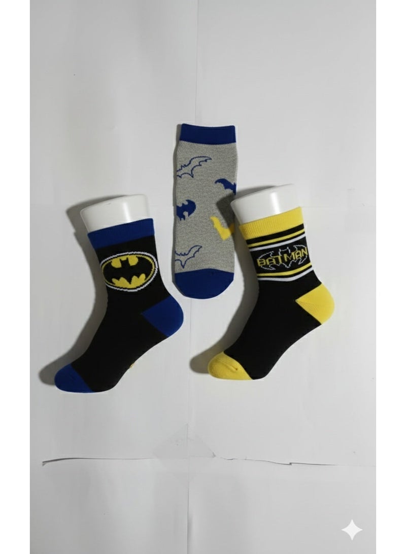 باتمان 3 أزواج | جوارب باتمان للكاحل 78% قطن | 18% بوليستر | 4% إيلاستين - Image 1