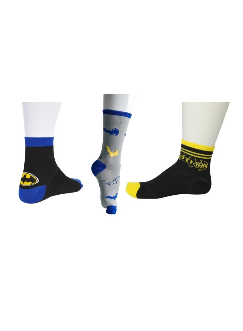 Batman 3 PAIRS | BATMAN ANKLET SOCKS 78% COTTON| 18% POLYESTER | 4% ELASTANE