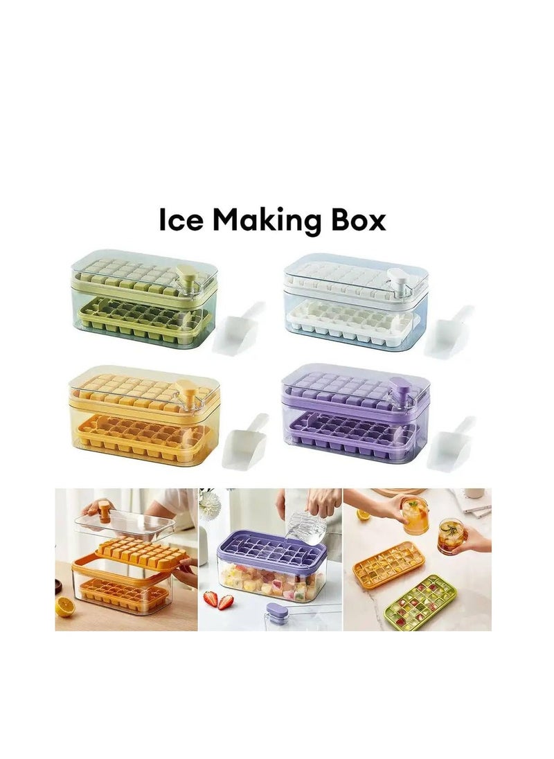 Generic - Ice Cube Tray with Lid, Easy Release Ice Cube Tray for Freezer BPA Free, Ice Cube Maker Mold with Box for Drinks, Coffee, Fruit, Yogurt H - Image 1