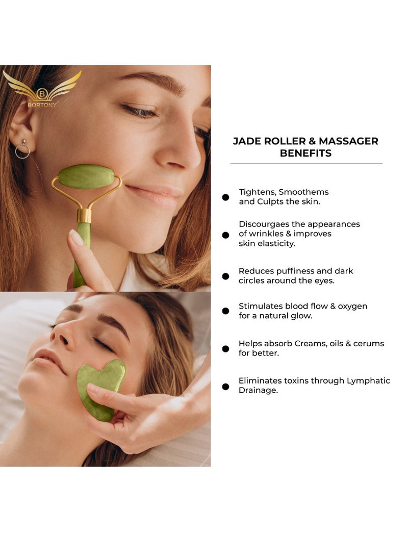 BORTONY - Anti Aging Natural For Face And Gua Sha Massage Tool Set Wrinkles - Image 1