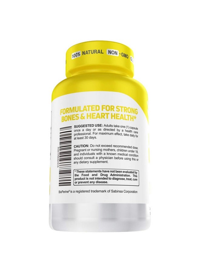 Herbtonics - Immune System Support Vitamin K2 (Mk7) With D3 5000 Iu Supplement With Bioperine (Black Pepper) 120 Vegetarian Capsules Strong Bones And Heart Health K2 D3 Complex Tiny Easy To Swallow - Image 1