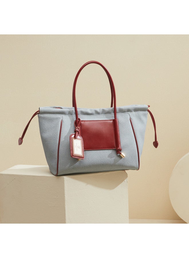 YEARCON Qixi Festival Gift】fashionable Contrast Color Handwoven Tote Bag For Women, Casual And Commuter Use - Image 2