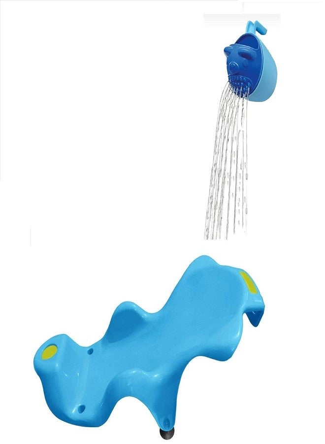 Maanit Bath Tub with Shampoo Mug Bubble Bather Set for Babies (Blue) - Image 1