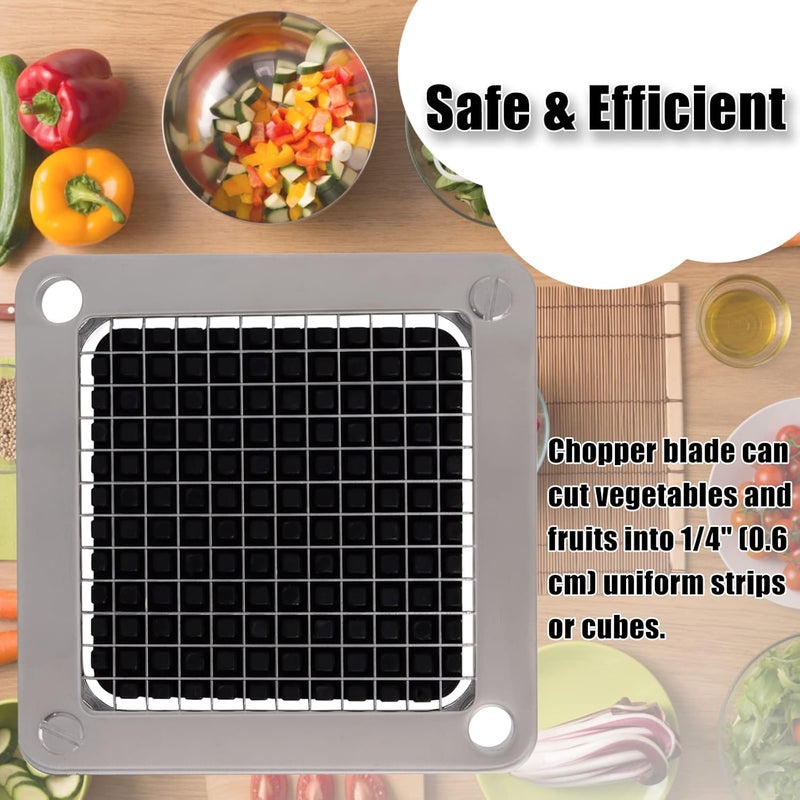 Piwerod 1/4" Replacement Dicer Chopper Blade with Pusher Block, Commercial French Fry Cutter Blade, Commercial Vegetable Chopper for Onion Dicer Tomato Dicer French Fries Cutter - Image 3