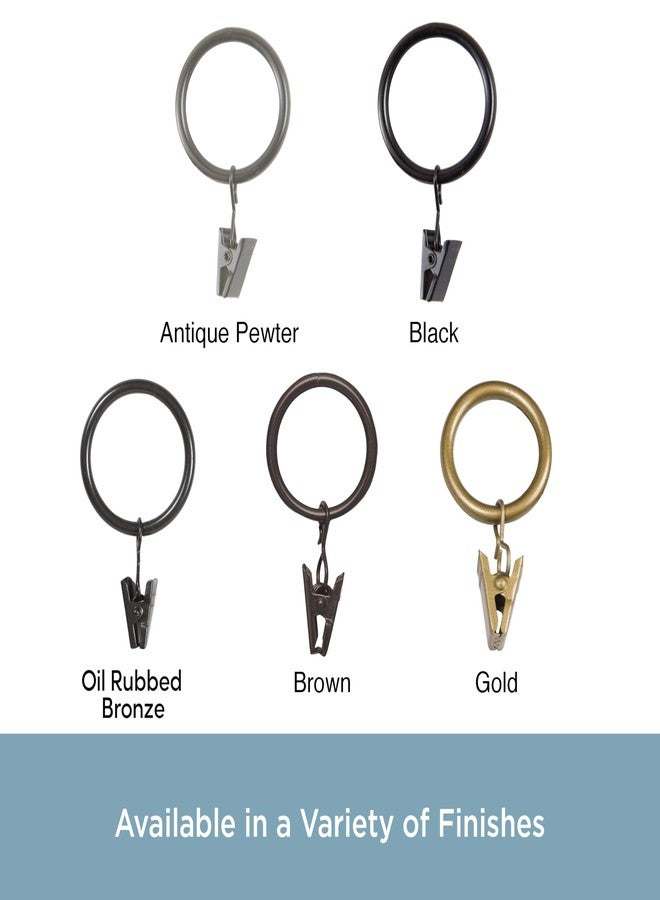 Kenney Clip Rings for 1" to 1-1/4" Diameter Curtain Rods, Black, 14-Pack - Image 5