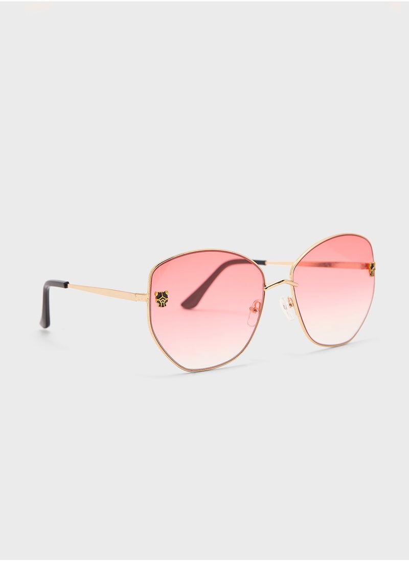 ELLA - Tinted Angular Aviator Sunglasses - Image 1