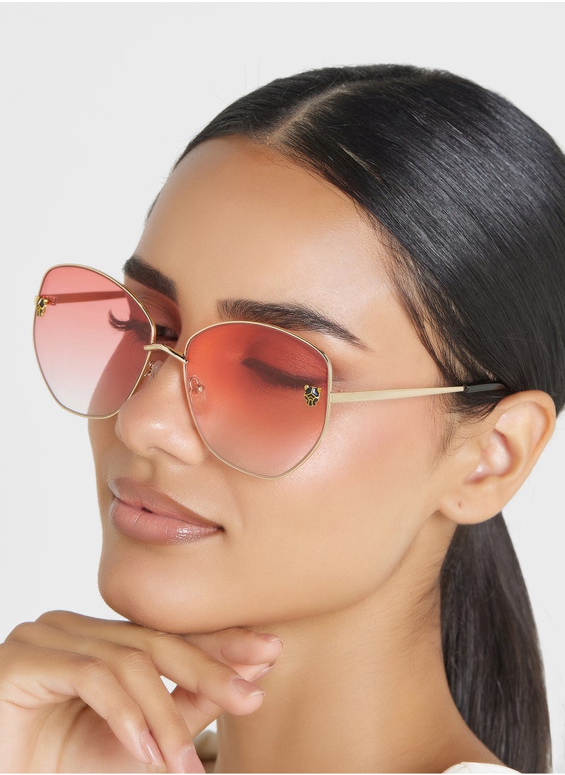 ELLA - Tinted Angular Aviator Sunglasses - Image 1