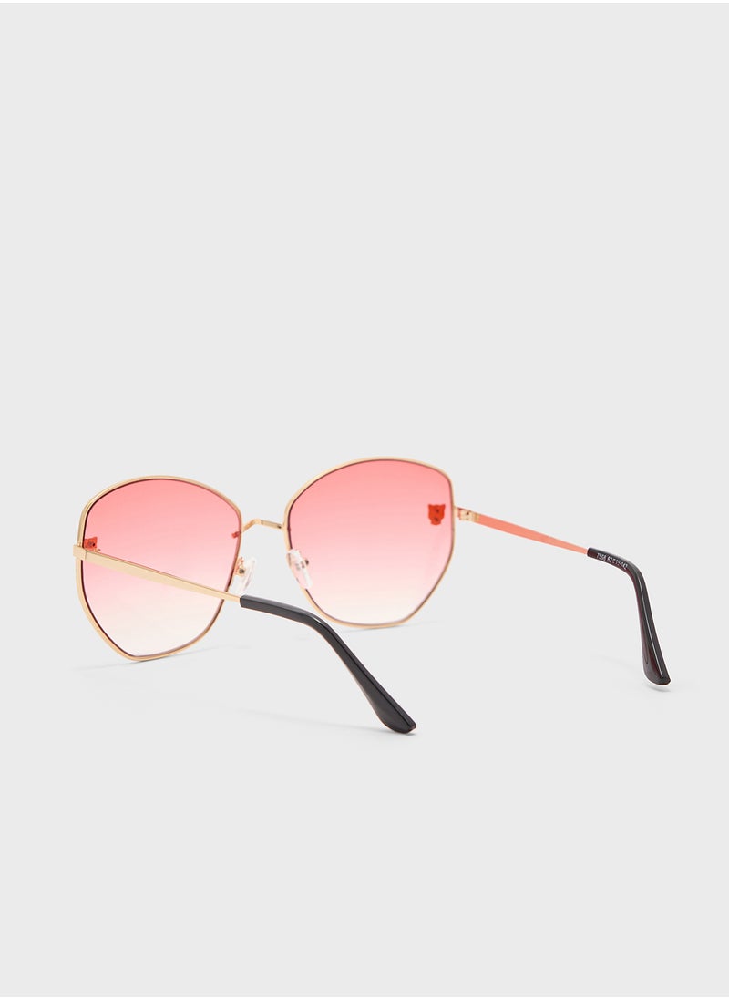 ELLA - Tinted Angular Aviator Sunglasses - Image 1