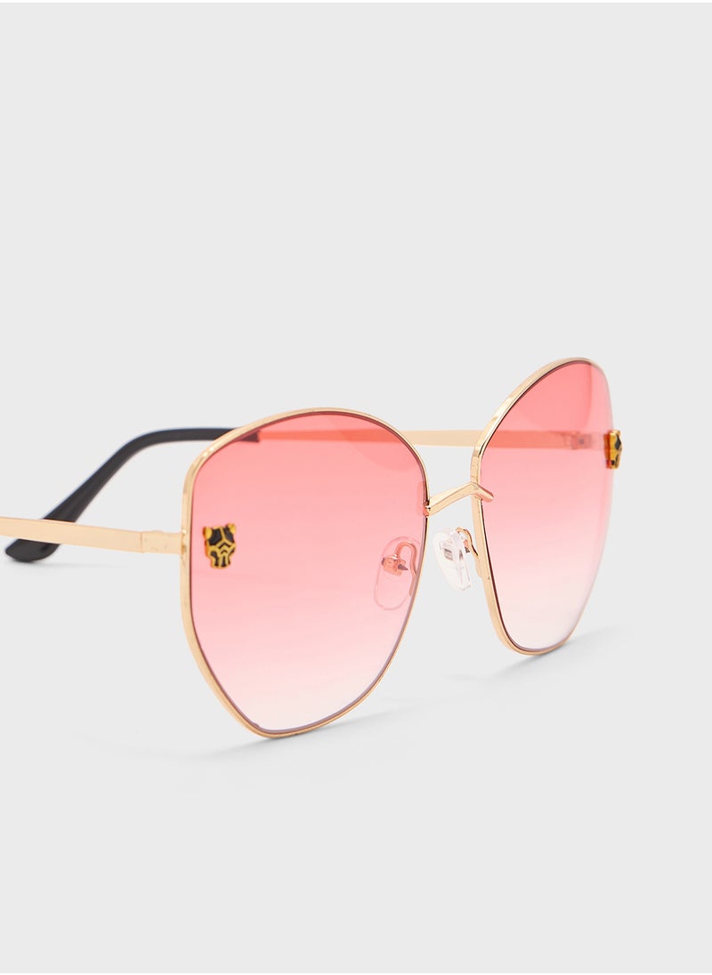 ELLA - Tinted Angular Aviator Sunglasses - Image 1