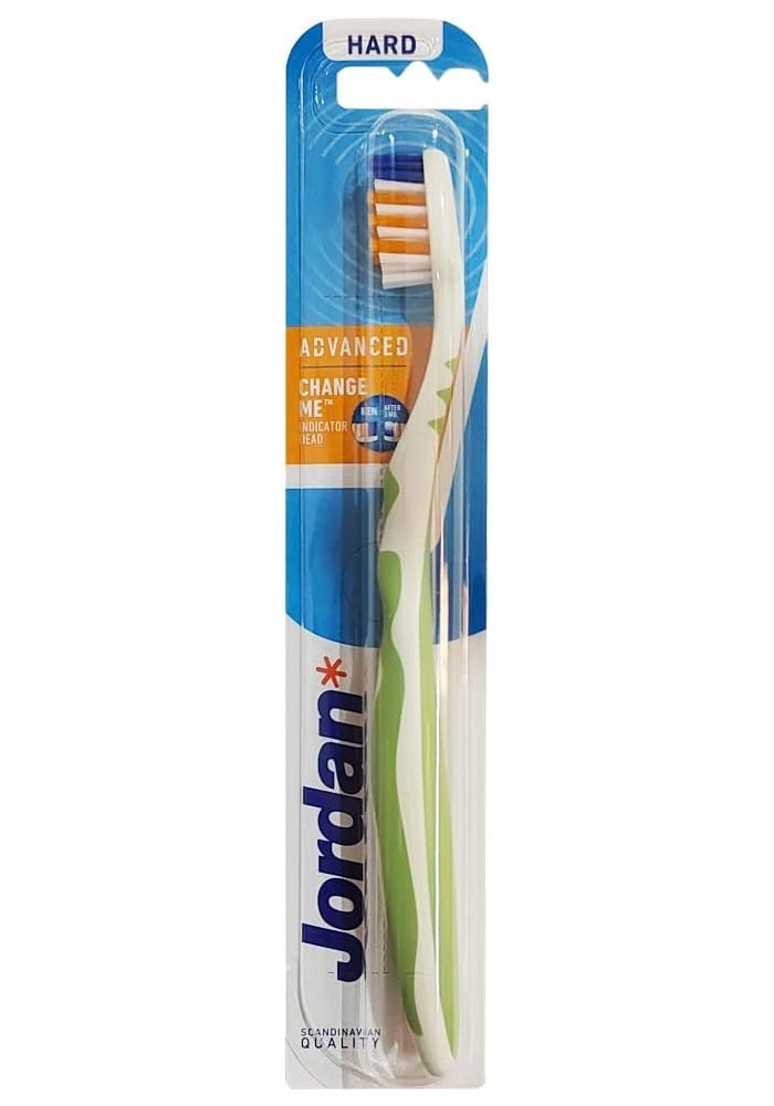 Jordan Advanced Cleaning Hard Toothbrush with Hygienic Cap, Assorted Colors - Image 1