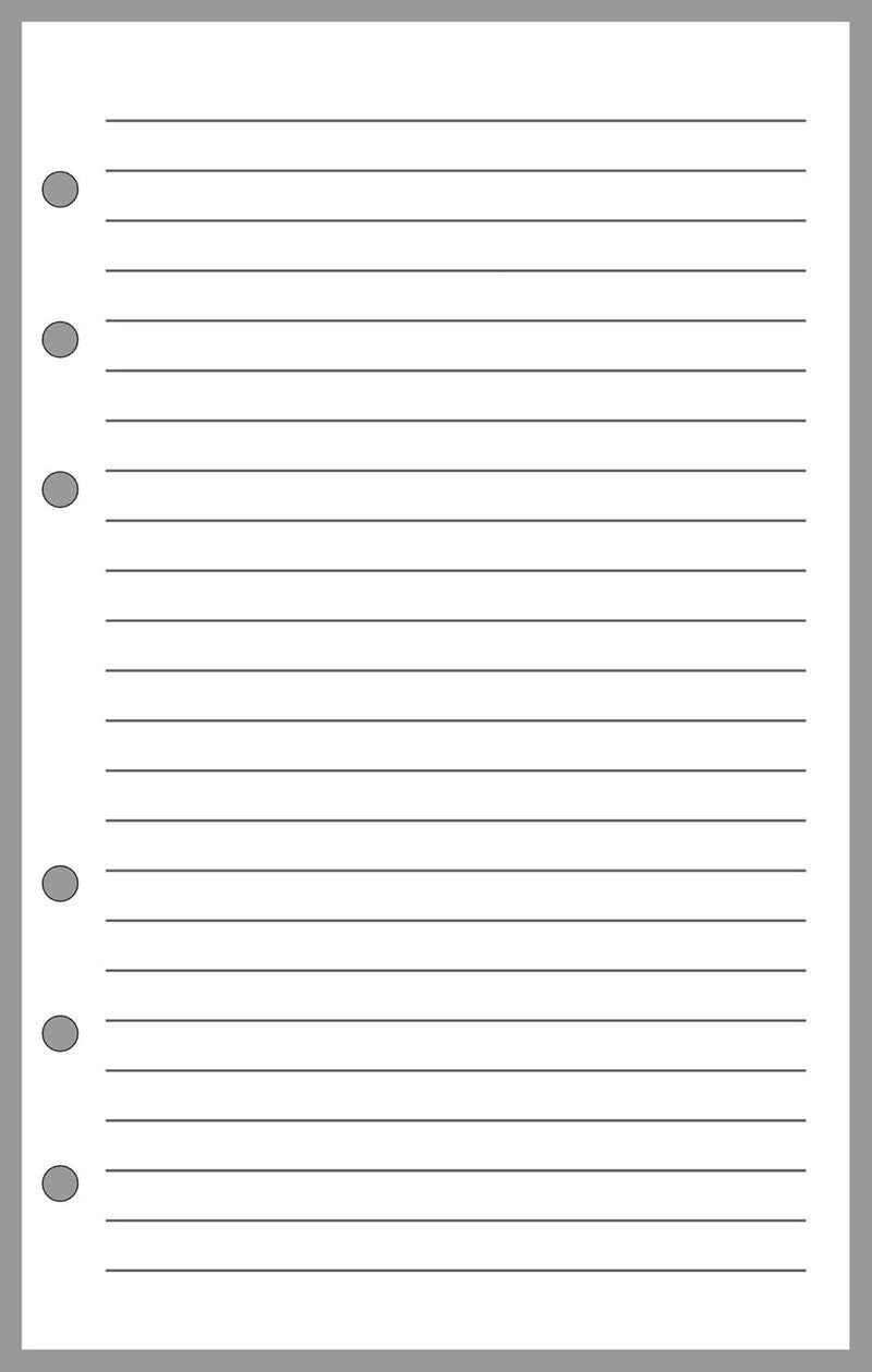 Handy Forms Compact Size Notes Insert with Simple Lines Spaced 1/4", Sized and Punched with 6 Holes for Franklin Covey Compact Notebook (4.25" x 6.75") - Image 1
