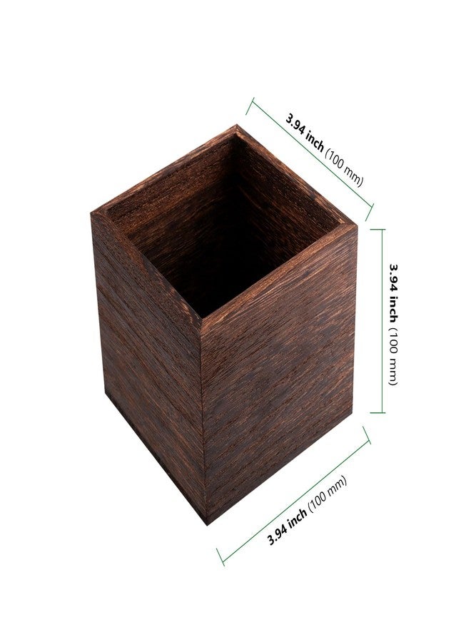 HAKZEON 4 Pack Wooden Planter Box, 4 Inch Square Wood Vase Flower Pots Rustic Cube Planter Box for Wedding Garden Windowsill Home Decor - Image 2