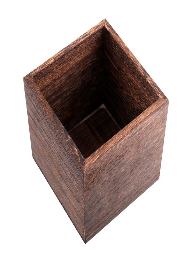 HAKZEON 4 Pack Wooden Planter Box, 4 Inch Square Wood Vase Flower Pots Rustic Cube Planter Box for Wedding Garden Windowsill Home Decor - Image 5