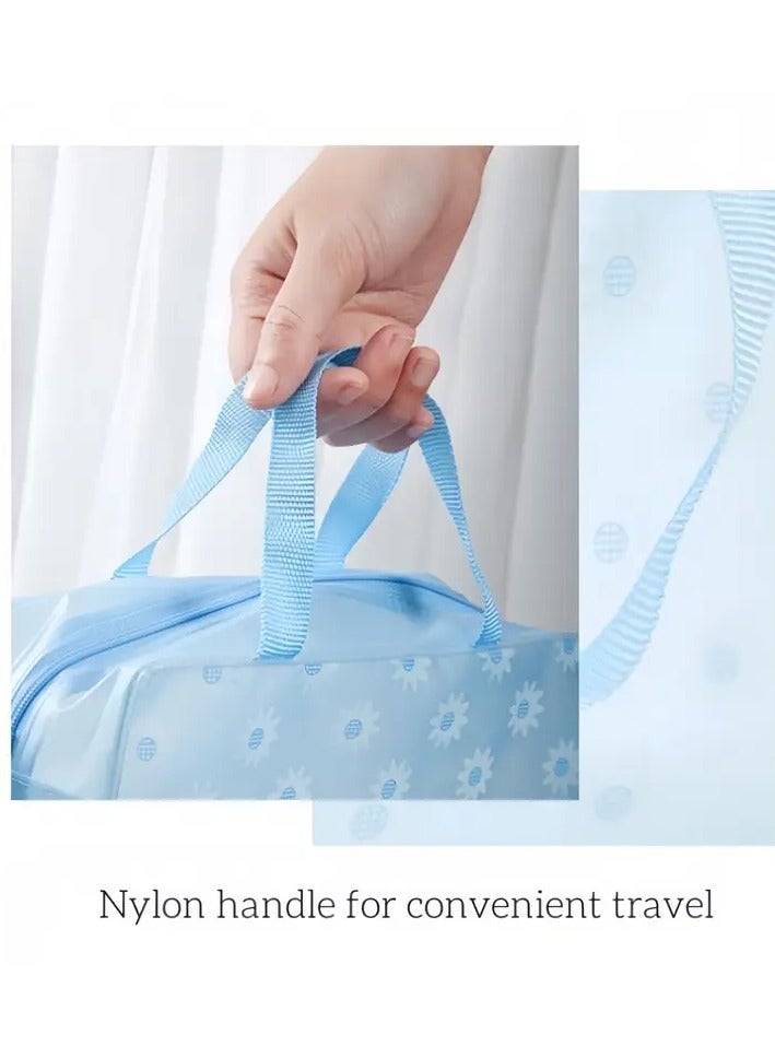 Goolsky 5-Pack Foldable Water-Resistant PVC Cosmetic Bags, Spacious Makeup Pouches with Secure Zipper Closure, Lightweight Travel Toiletry Bags, Easy to Clean, Basic Style - Image 2