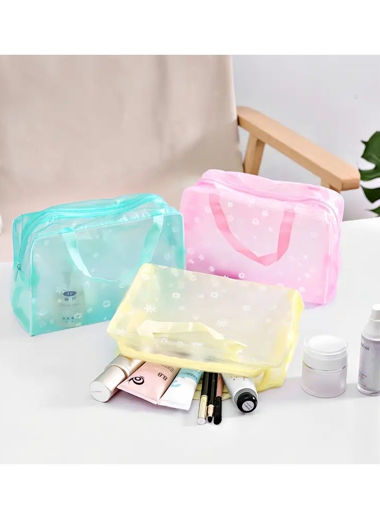 Goolsky 5-Pack Foldable Water-Resistant PVC Cosmetic Bags, Spacious Makeup Pouches with Secure Zipper Closure, Lightweight Travel Toiletry Bags, Easy to Clean, Basic Style - Image 5