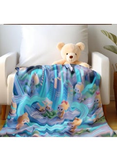 General Baby and children's cartoon flannel thin blanket (warm and comfortable, suitable for sleep, games) 70cm*100cm - 442  - Image 1