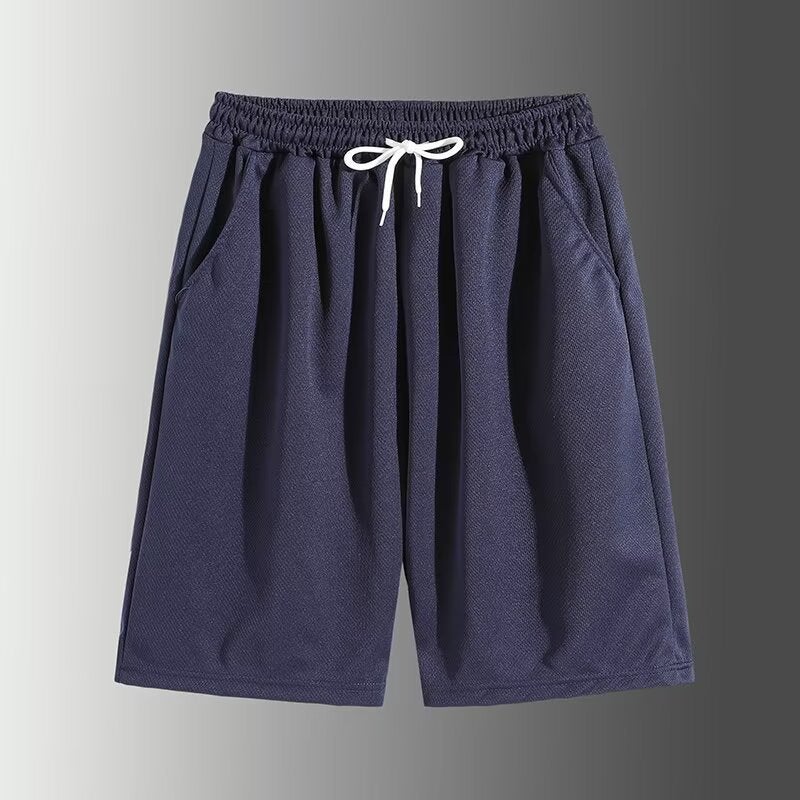 100% Pure Cotton Breathable Quick-drying Pants for Men and Women Summer Trendy Thin Pants for Women All-match Casual Short Pants Navy blue [high quality ice silk style] 