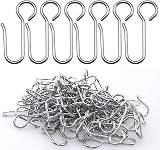 MEETOOT 80pcs S-Shaped Metal Curtain Track Hooks Ceiling Curtain Hooks Curtain Hanging Hooks DIY Home Curtain - Image 1