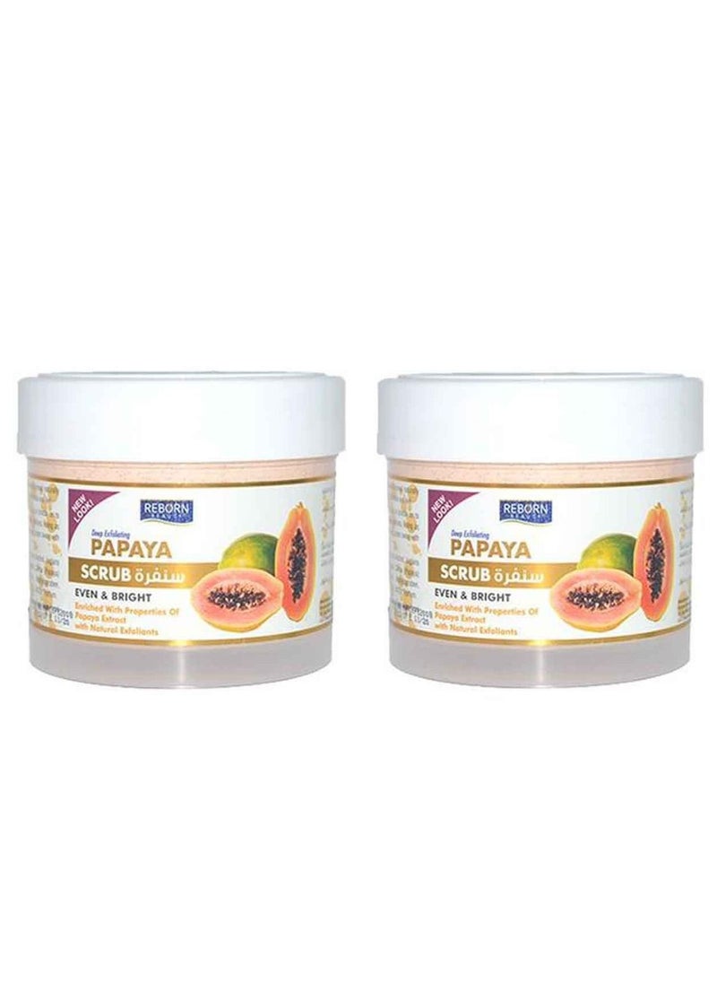 Reborn Beauty Even & Bright Papaya Scrub 500ml (Pack of 2)  - Image 1