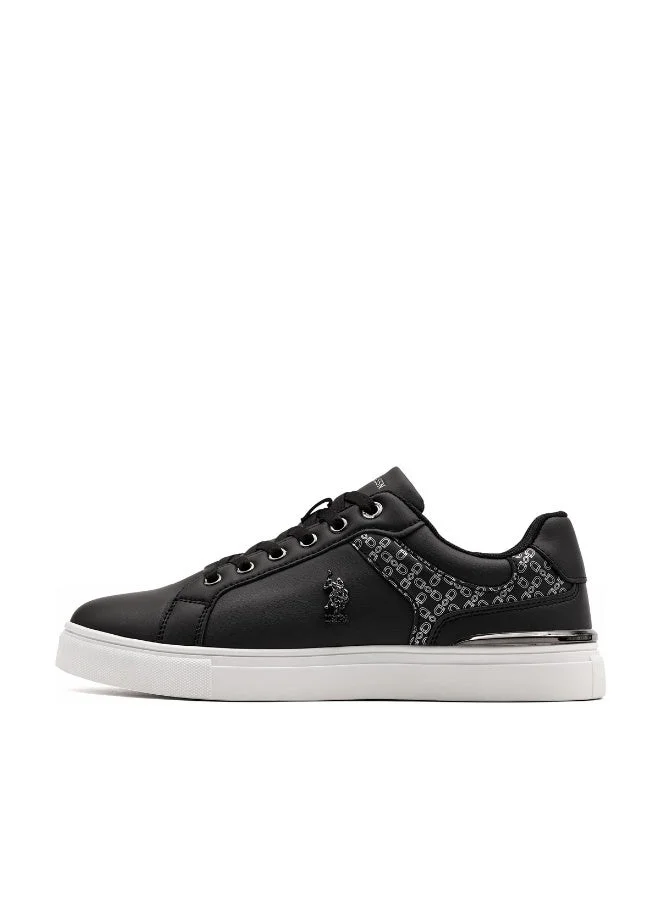 U.S. Polo Assn. U.S. Polo Assn. Women's Casual Platform Sneakers | Lace-Up Fashion Shoes | Lightweight Comfort Sole | Black/White