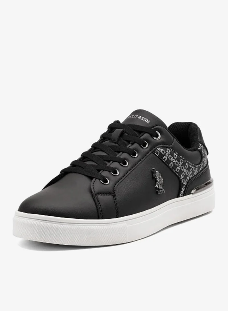 U.S. Polo Assn.  U.S. Polo Assn. Women's Casual Platform Sneakers | Lace-Up Fashion Shoes | Lightweight Comfort Sole | Black/White for Women | Best Price UAE
