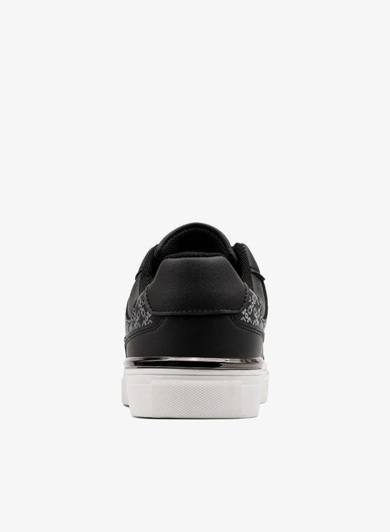 U.S. Polo Assn.  U.S. Polo Assn. Women's Casual Platform Sneakers | Lace-Up Fashion Shoes | Lightweight Comfort Sole | Black/White for Women | Best Price UAE