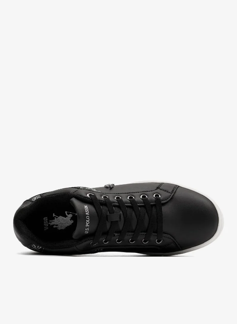 U.S. Polo Assn.  U.S. Polo Assn. Women's Casual Platform Sneakers | Lace-Up Fashion Shoes | Lightweight Comfort Sole | Black/White for Women | Best Price UAE