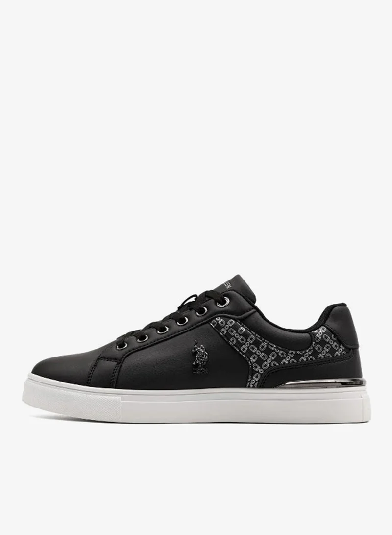 U.S. Polo Assn.  U.S. Polo Assn. Women's Casual Platform Sneakers | Lace-Up Fashion Shoes | Lightweight Comfort Sole | Black/White for Women | Best Price UAE