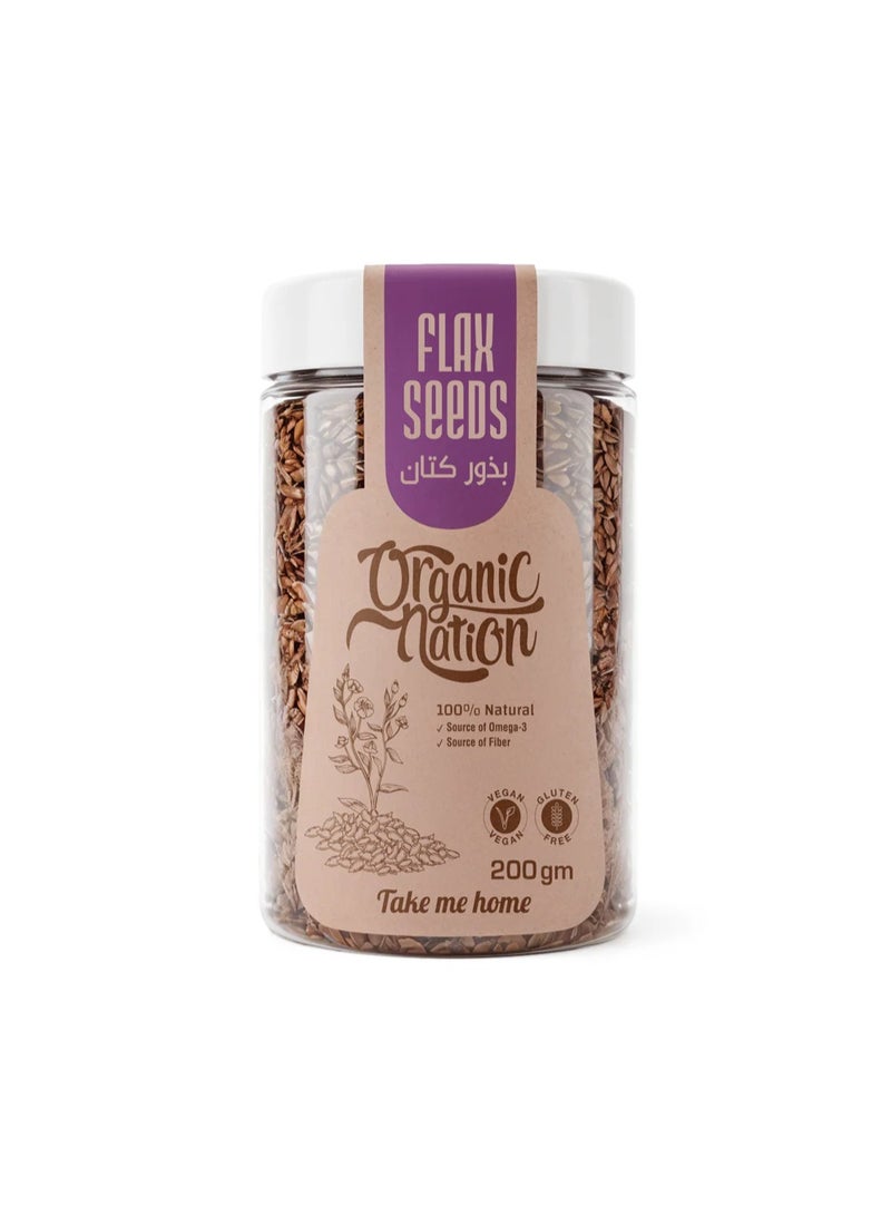 Organic Nation Flax Seeds-200G - Image 1
