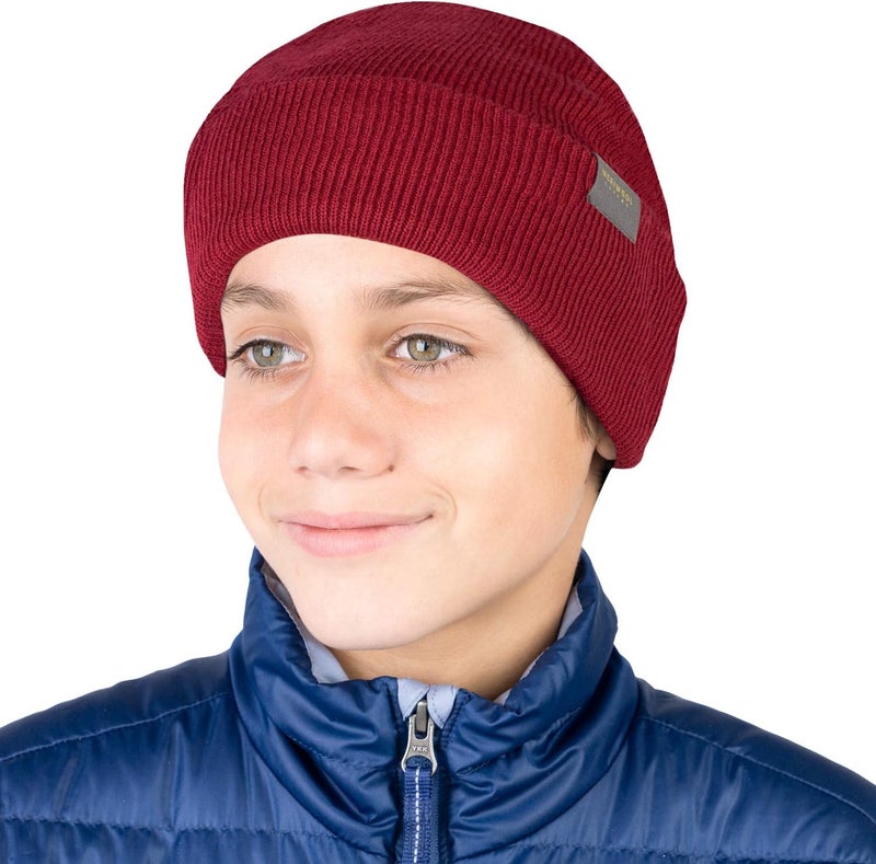 MERIWOOL Kids’ Beanie - Merino Wool Ribbed Knit Winter Hat for Boys and Girls - Image 3