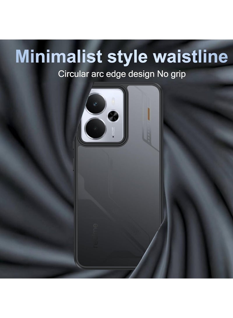 Case Cover Shockproof Hard PC Back Soft TPU Frame Matte Black Slim Protective Cover Compatible with  Realme 14 5G / realme 14T ( Black) - Image 2