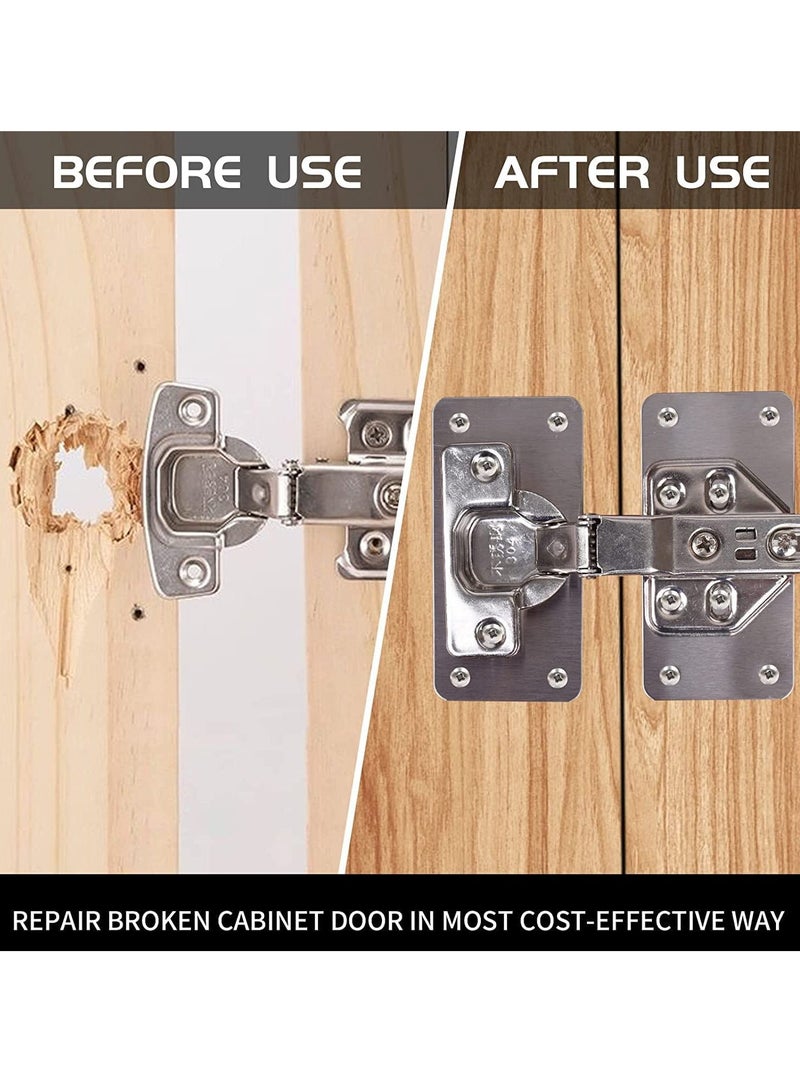 Hinge Repair Kit, Cabinet Door Hinge Repair Plate Hinge Fixing Plate for Kitchen Cupboard Door Locker Cabinet Door Hinge Repair Brackets with Mounting Screws 8 Pack  - Image 3