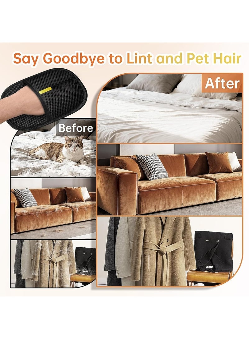 Double-Sided Pet Grooming Gloves, Cat Grooming Gloves Pet Grooming Gloves for Dogs Bathing Pet Hair Remover Gloves Versatile Pet Grooming Gloves for Dog & Cat Washing Deshedding Grooming - Image 5