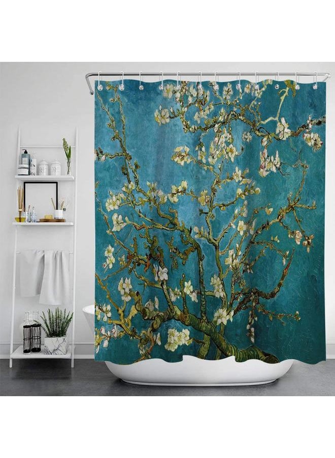 Bluejw - Cross Border Van Gogh Art Shower Curtain Bathroom 3D Printing Waterproof Fabric With Hook Decoration Bathtub Waterproof Curtain - Image 1