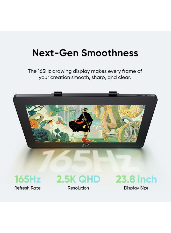 XP-PEN Artist Pro 24 Gen2 165hz Drawing Tablet with Screen, △E < 1 Graphic Tablet with Full Laminated AG Screen, Drawing Monitor with Dual 16384 Pen Pressure Battery-Free Stylus, Mini Keydial, 23.8" - Image 5
