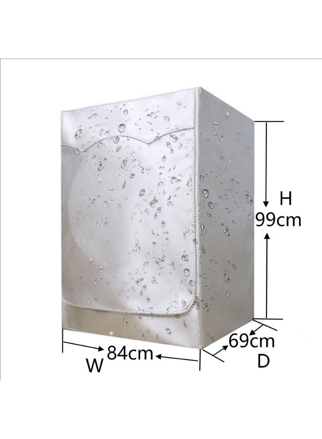 Silver Front-Loading Washing Machine Cover, Waterproof & Dustproof Thickening Protector - Image 4