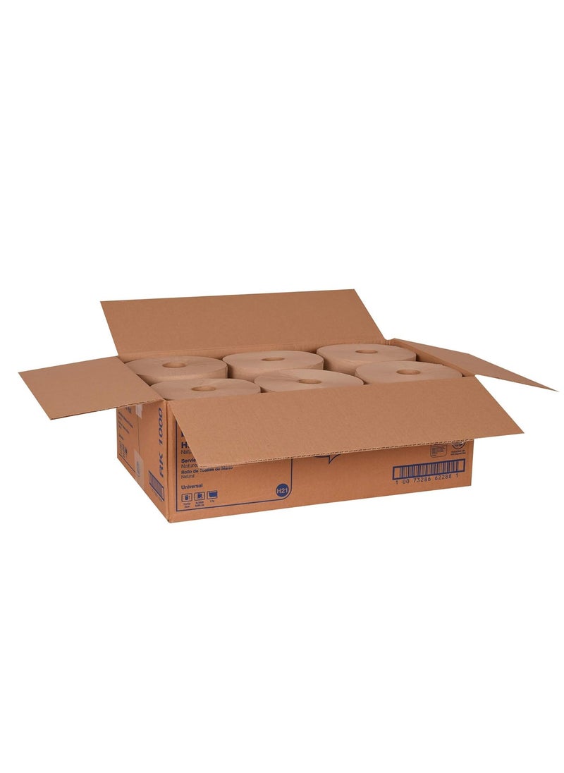 Tork Tork Paper Hand Towel Roll Natural H21 Universal 100 Recycled Fiber 6 Rolls x 1000 ft RK1000  - Image 2