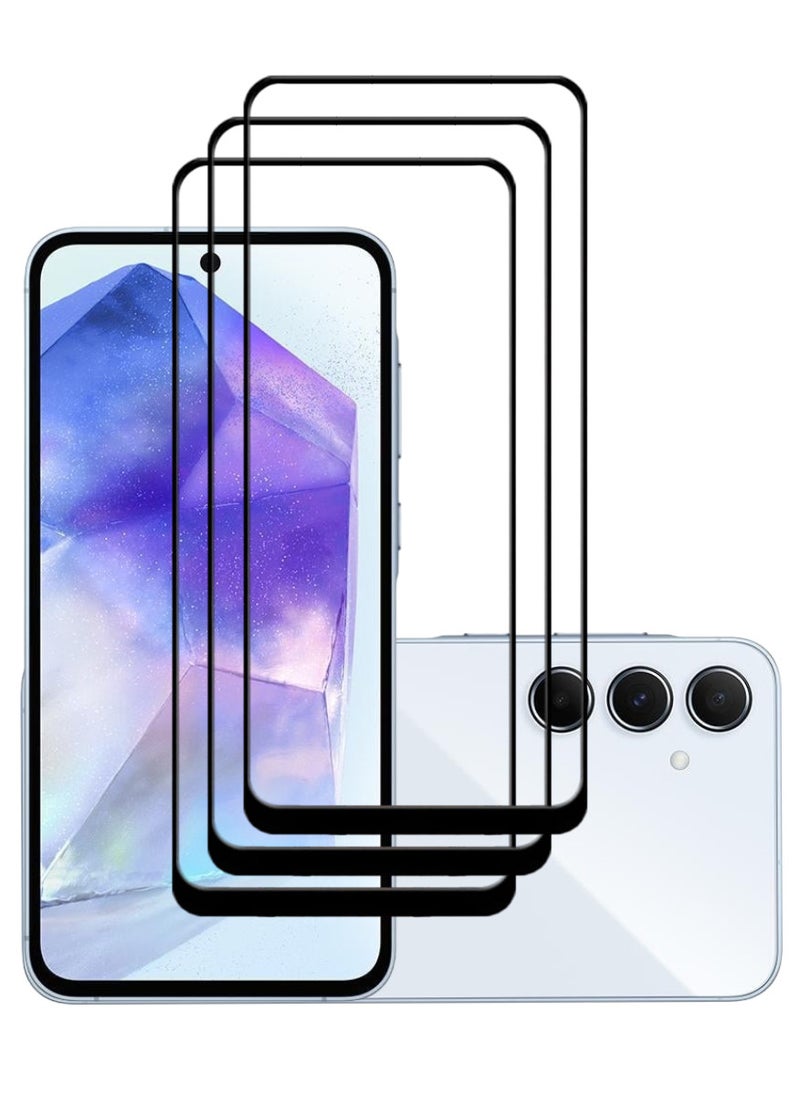 ACLIX 3 Pieces Antistatic ESD Dustproof Premium Quality High Definition Tempered Glass Screen Protector Designed For Samsung Galaxy A55 - Image 1