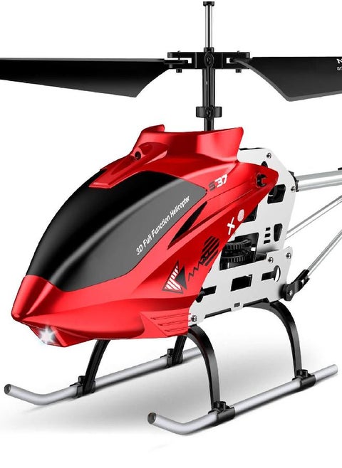 RC Helicopter, S37 Aircraft with Altitude Hold, 3.5 Channel, Sturdy Alloy Material, Gyro Stabilizer and High & Low Speed, Multi-Protection Drone for Kids and Beginners to Play Indoor-Red