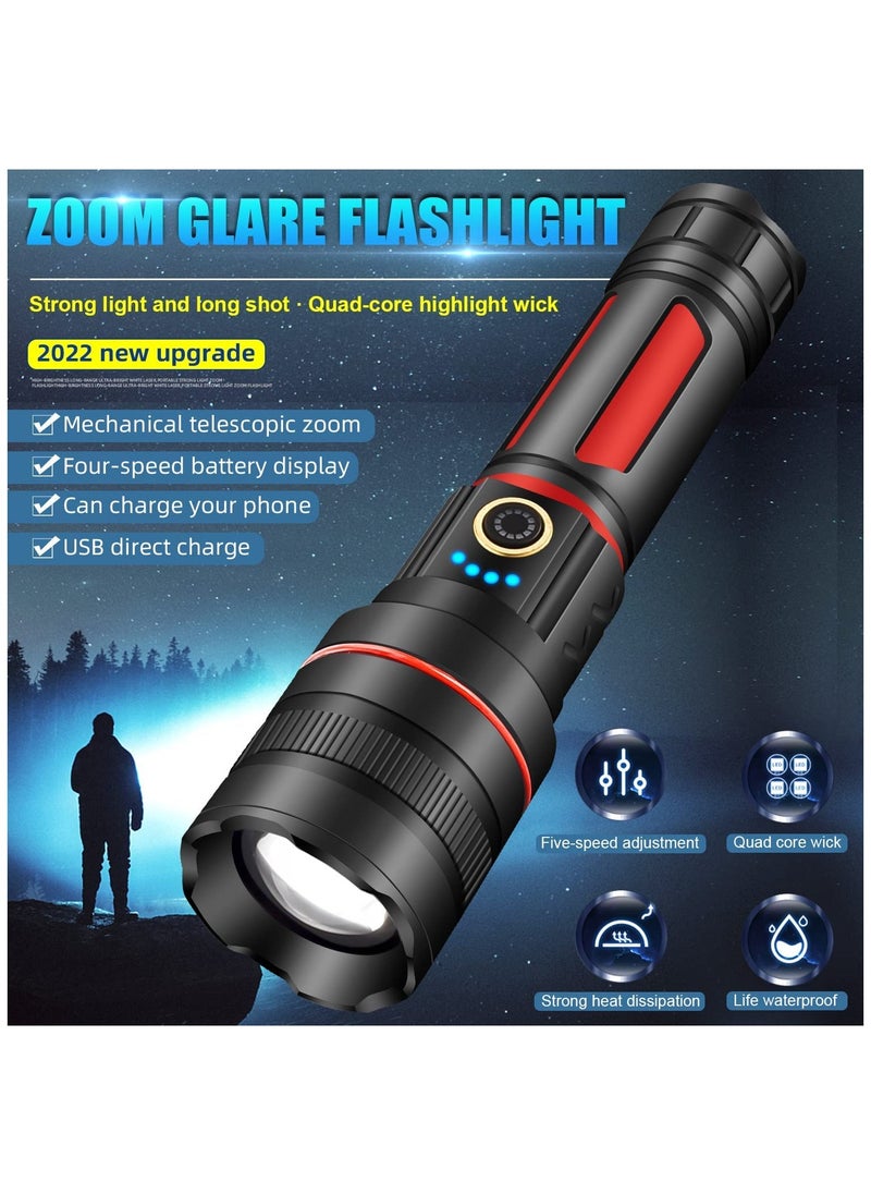 Generic Rechargeable LED Flashlights High Lumens 120000 Lumens Super Bright Flashlight 5 Modes Zoomable IP68 Waterproof Tactical Flashlights for Emergencies and Camping  - Image 2