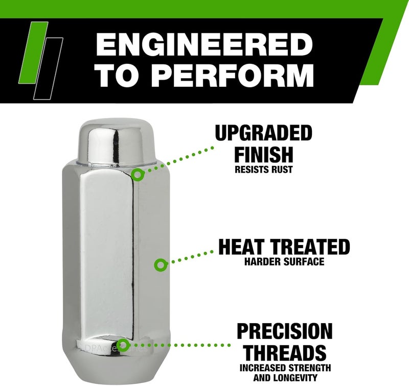 DPAccessories 24 Chrome Closed End XXL Bulge Acorn Lug Nuts - Image 4