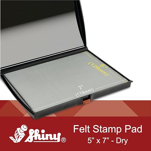 Shiny AS-SHI0940209 Large Dry Stamp Pad, Felt Pad, Ready for Inking, Plastic Cover, S4, 5" x 7" - Image 2